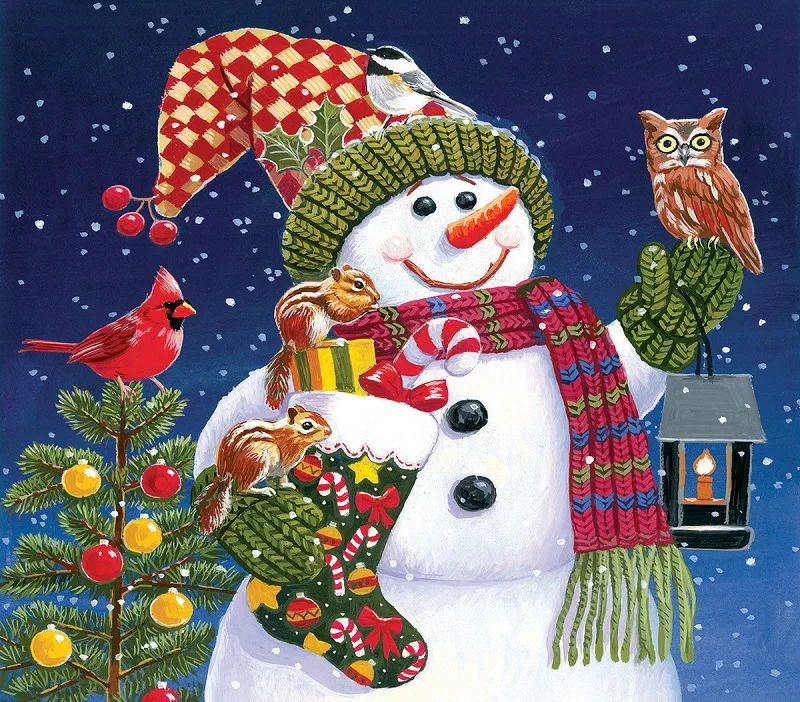30*40 cm full drill mosaic cross stitch wall hanging arts crystal crafts handmade Christmas snowman diamond painting