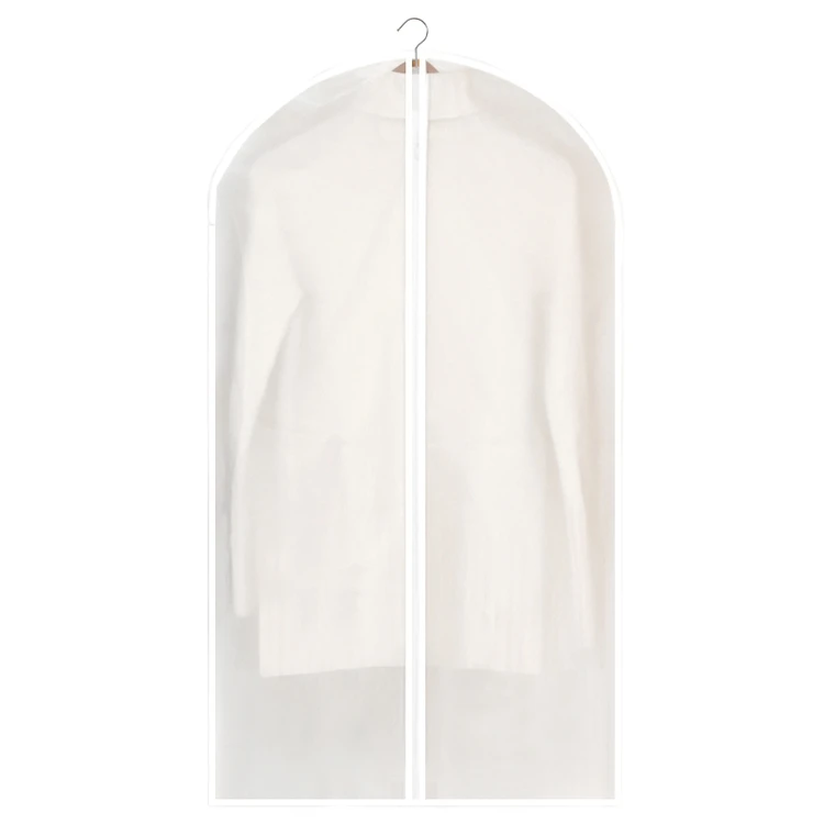 Wholesale PEVA Suit Zippered Garment Cover Dust Bag Translucent Hanging