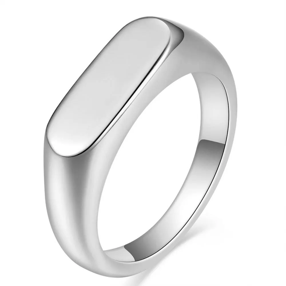 Новые Модные Простые Кольца из титановой стали с овальной полосой 18K