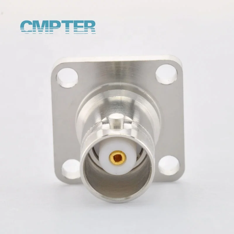 BNC Female jack connector 4 Hole Flange Receptacle with Solder Cup DC to 4GHz, BNC connector