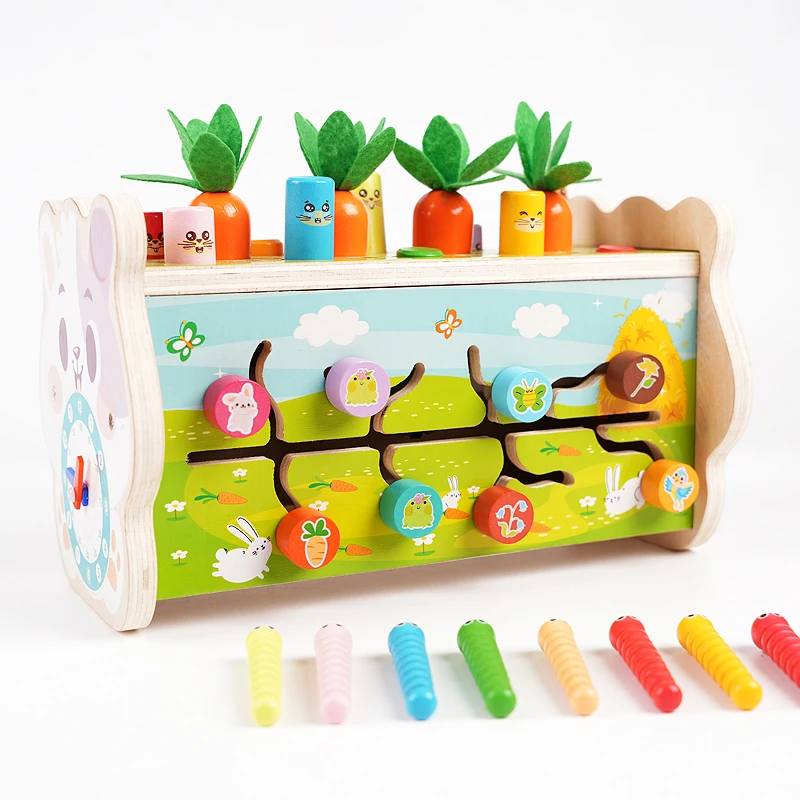 NEW 8 in 1 Whack-a-mole Montessori Baby Musical Pounding Hamster Toy Xylophone Fishing Magnet Game Montessori Early Education