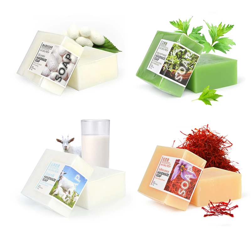 Private Label Natural Silk Protein Soap Bar Olive Oil Body Whitening Exfoliating Collagen Bath Toilet Face Acne Soap