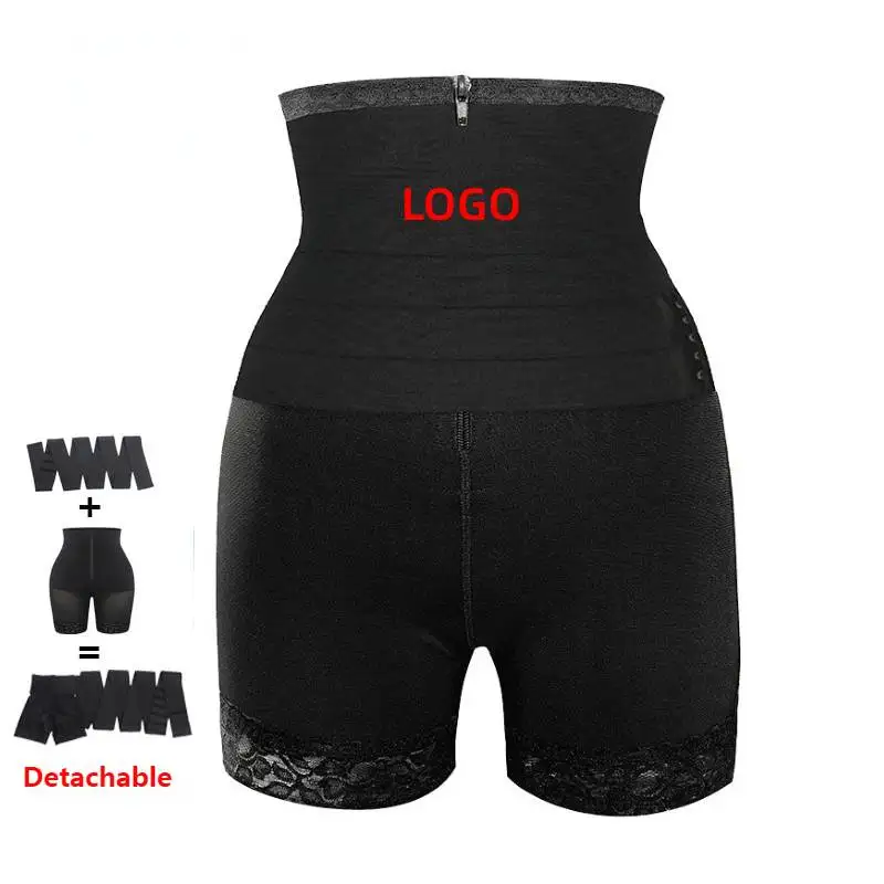Logo Service Bandage Waist Trainer Wrap Waist Trainer With Butt Lifter Custom Body Wrap Waist Trainers Shapewear Shorts
