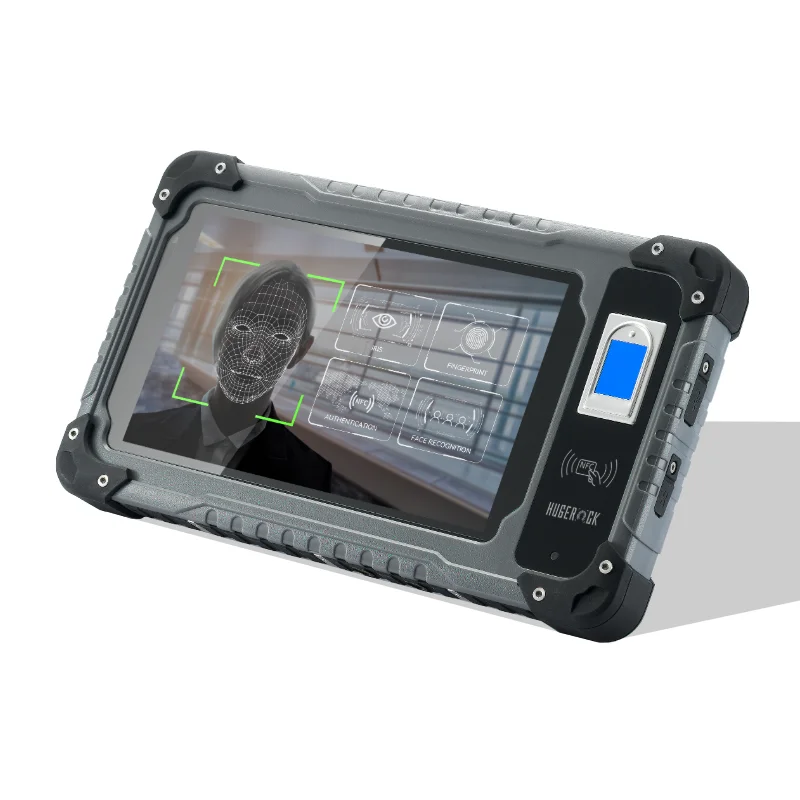 HUGEROCK B70 2.0 Ghz Android 1000 nit 10000mAh 125khz barcode scanner with display Integrated Rfid Reader rugged car tablet