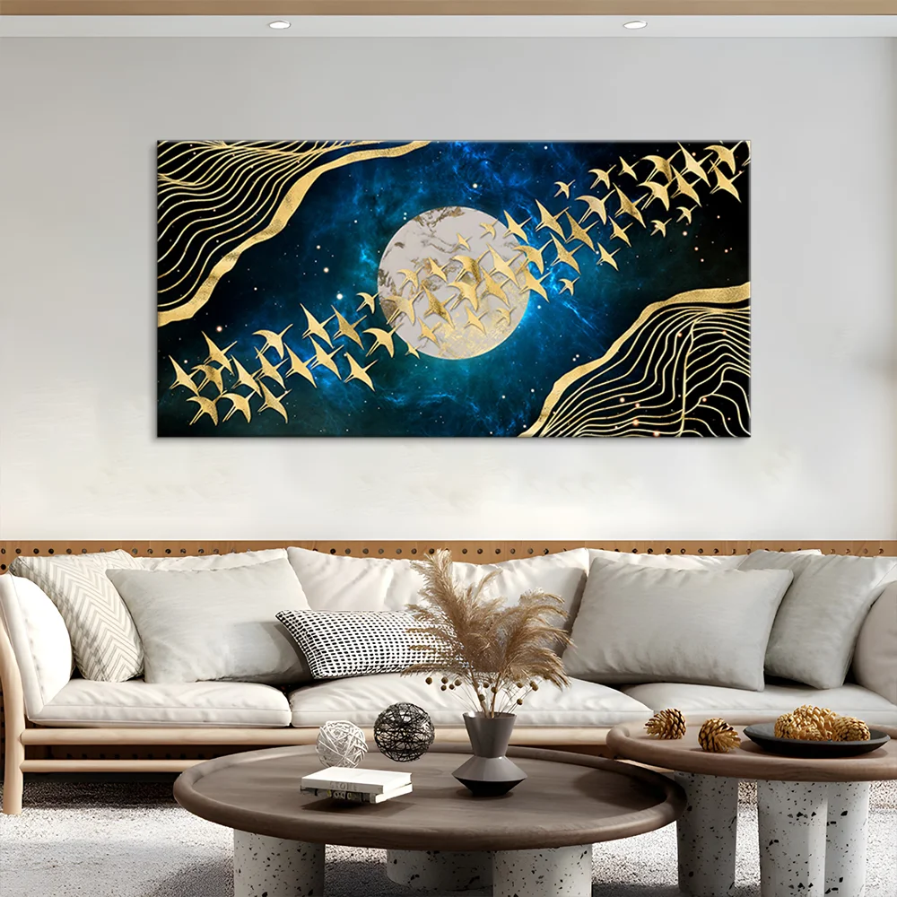 Nordic style Canvas Wall Art Modern Moon Picture Still Life Artwork for Living Room Office Decorative painting Framed