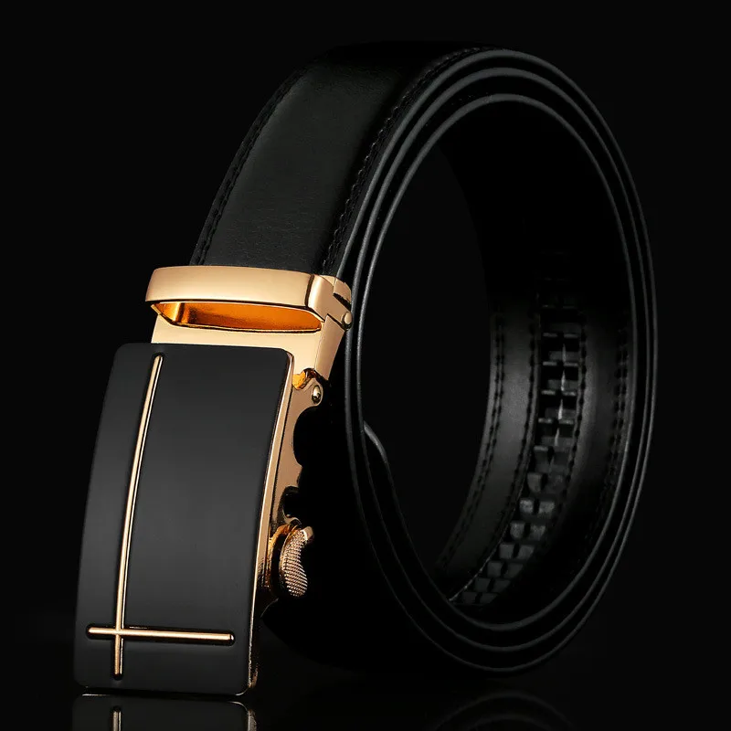 Custom Designed Genuine Leather Men Belt with Adjustable Casual Automatic Buckle Leather Belt