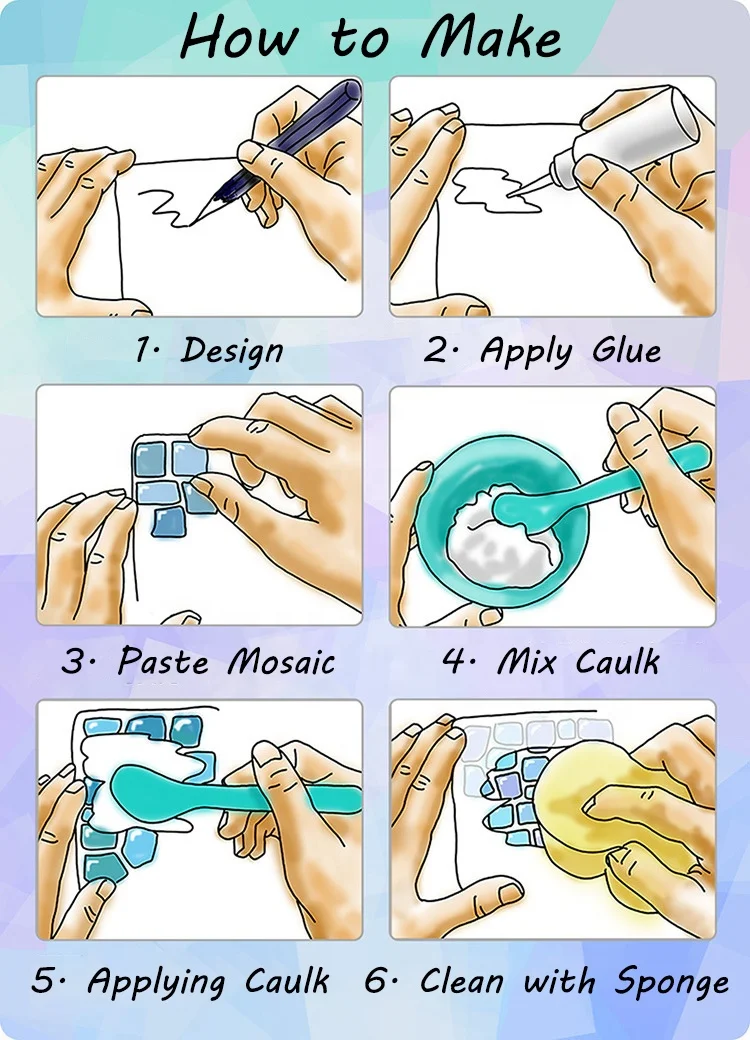 Glass Mosaic Tiling Beer Coasters Mosaic Tile Glass DIY Mosaic Coaster Handmade Material for Child DIY Make Your Own Coasters