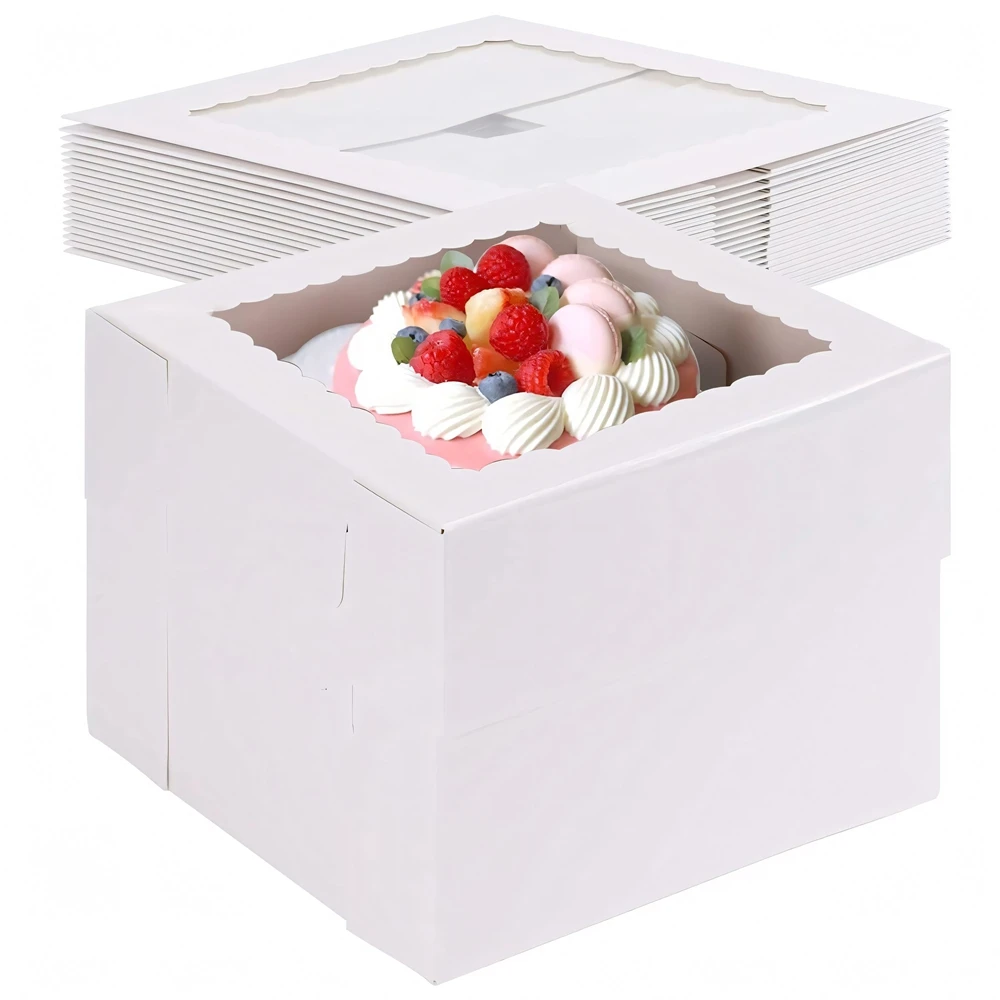 Take Out Paper Box  Customized LOGO Swiss Roll Cardboard Transparent  Packaging Box For Cake Paper Birthday Wedding Cake Boxes