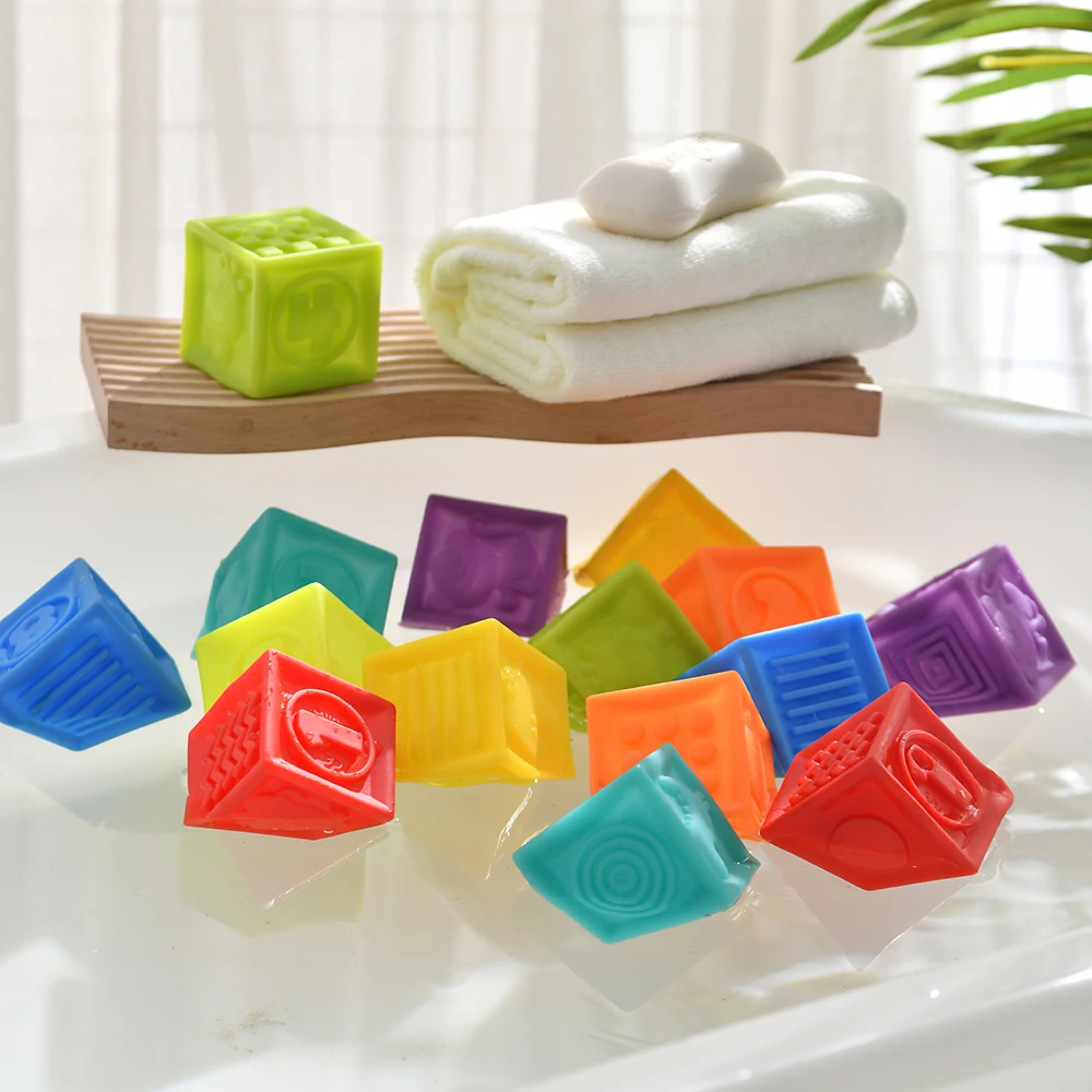 Hot sale Mixed Bulk Non Toxic 12pcs Rubber Pvc Silicone Textured Touch Hand Squeeze Sensory Baby Toys