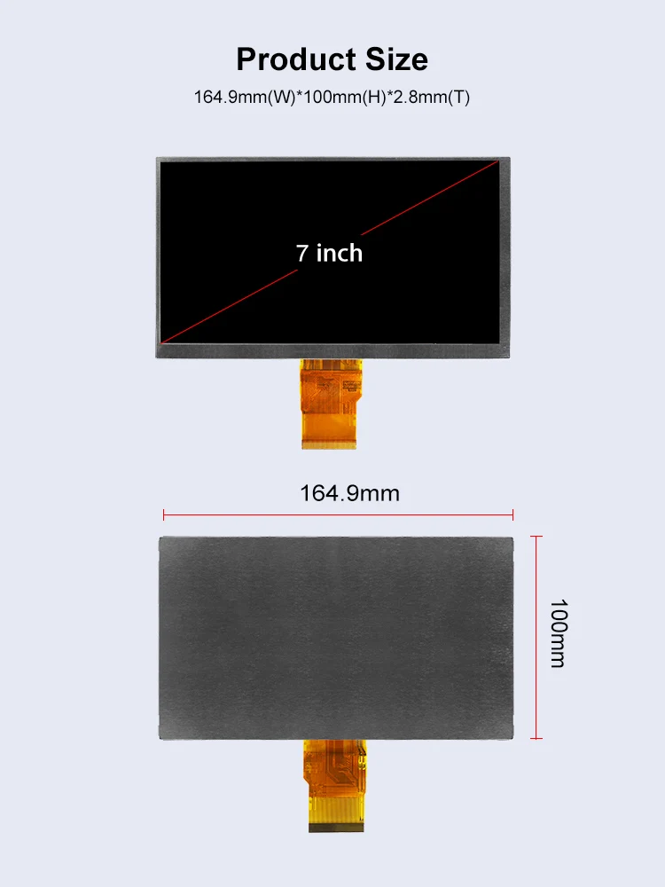 RGB Interface 10.1 inches screen 7 inch 4.3 inch tft lcd