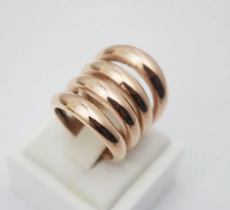 Silver Women Long Finger Rings Fashion Jewelry Stainless Steel Muliti Layer Ring Size 5 6 7 7.5 8 9 10 11 11.5