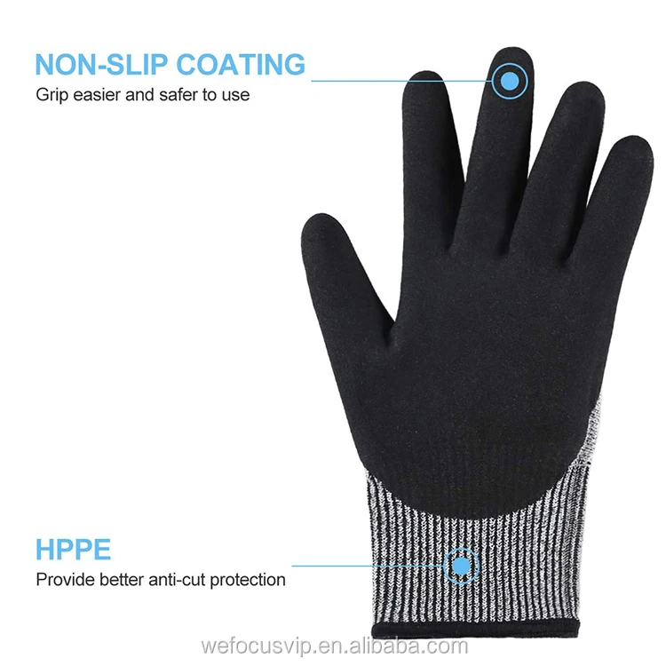 Full Flexibility Tpr Impact Safety Gloves Mechanic Light Duty Impact Nitrile Gloves