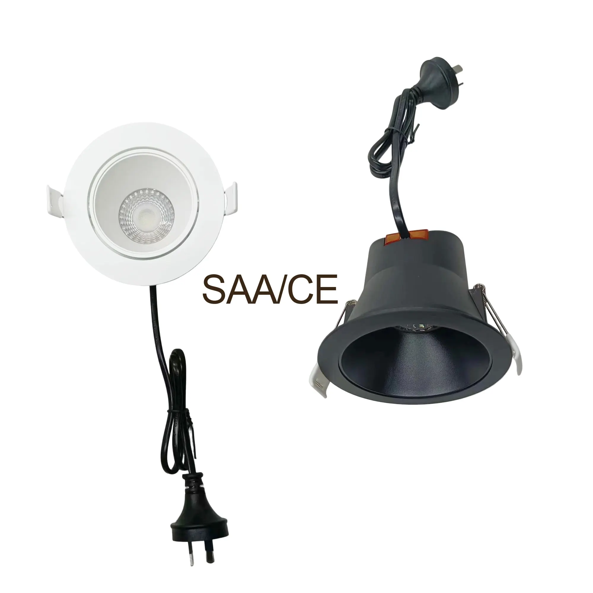 SAA Australia UGR<19, with flex and plug termination and selectable CCT 12 watt dimmable downlight led down light