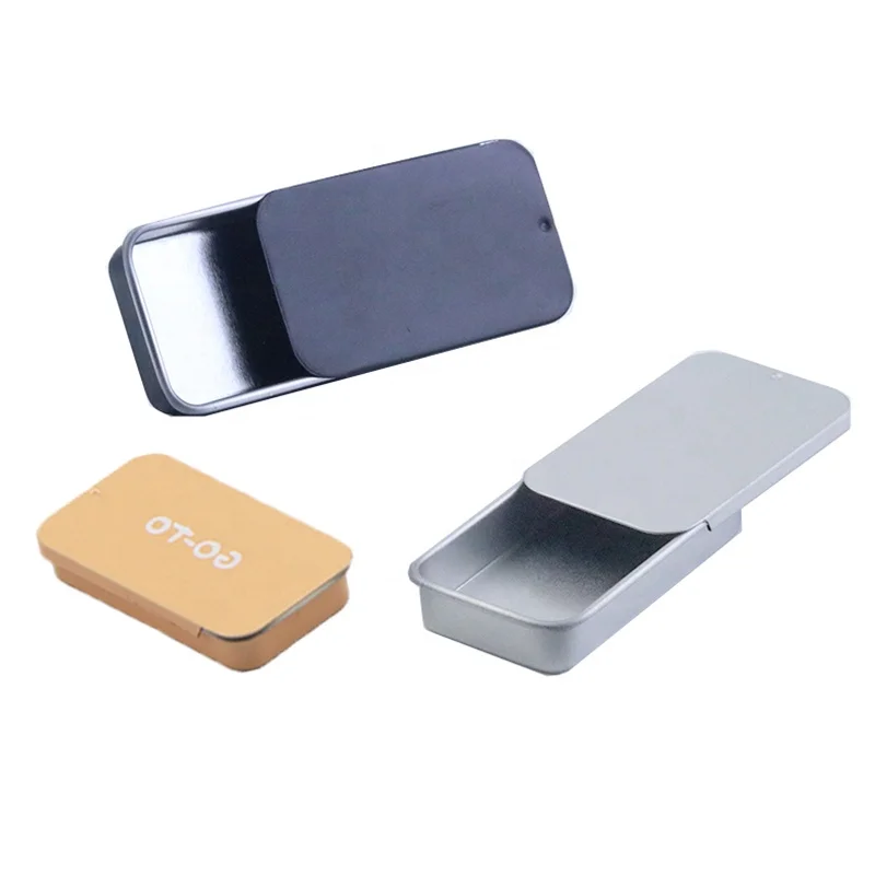 Hot Sale Custom Color Metal Boxes Small  5ml 10ml 15ml Mini Sliding Tin Box OEM  (NIR03)