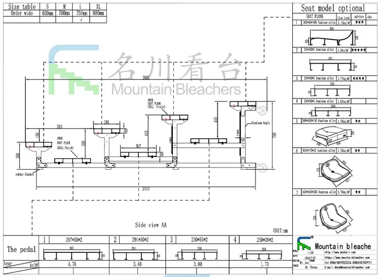 Cheap aluminum stadium bleachers seats Indoor mobile seating portable retractable bleacher seating