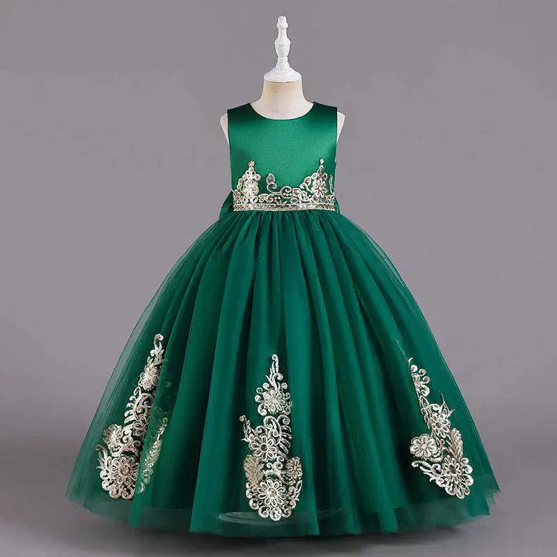 Wholesale latest fashion baby girl party kids dresses for children fancy flower petal evening little clothes