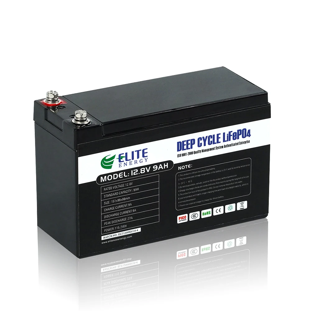 Elite 12 v 9amp motorcycle battery lifepo4 9ah 12 volt battery lithium ion 12 volt 9 amp