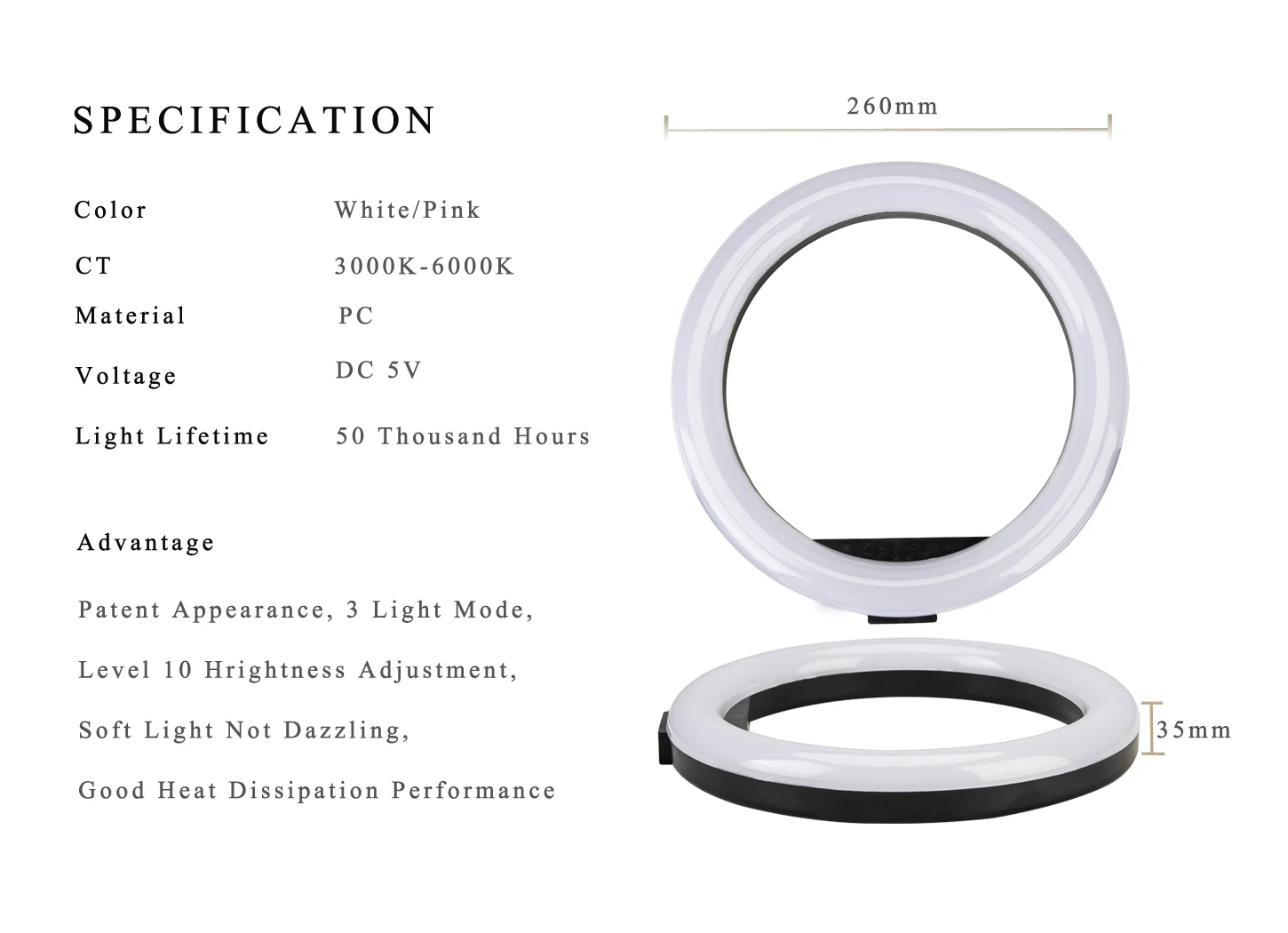Hot Selling Led Circle Instagram YouTube Makeup Beauty Live Vlog Lamp