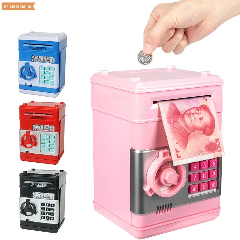 Kids Birthday Gift Electronic Bank Safe Money Box Tirelire For Children Digital Coins Cash Saving Safe Deposit ATM Machine
