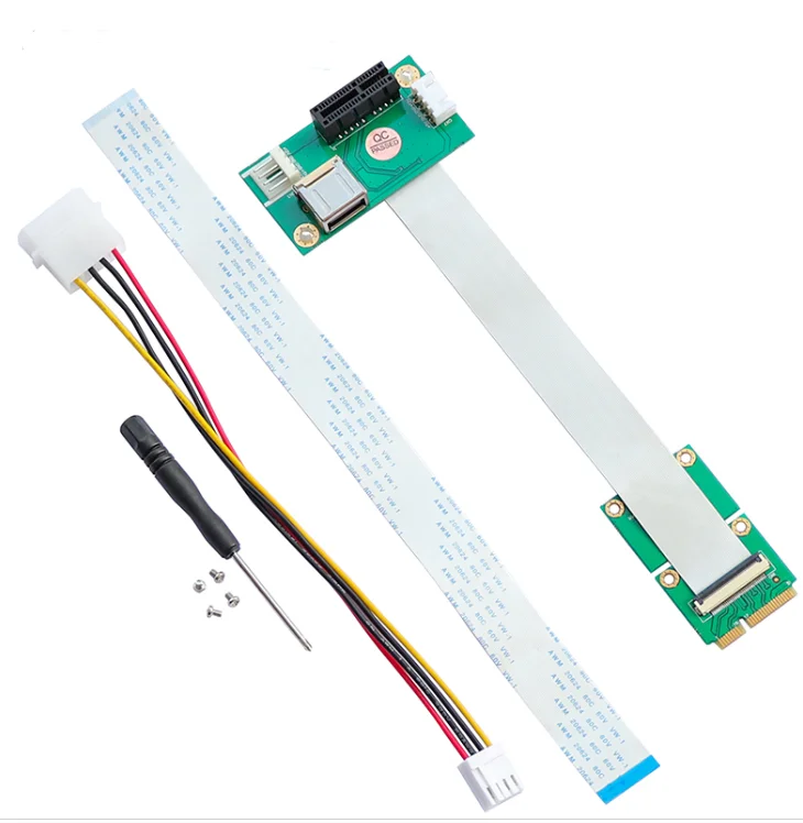 Переходник Mini PCI-E к PCI Express 1X, переходник, удлинитель, Mini PCIE к PCIE X1 USB 2,0, кабель Riser FFC