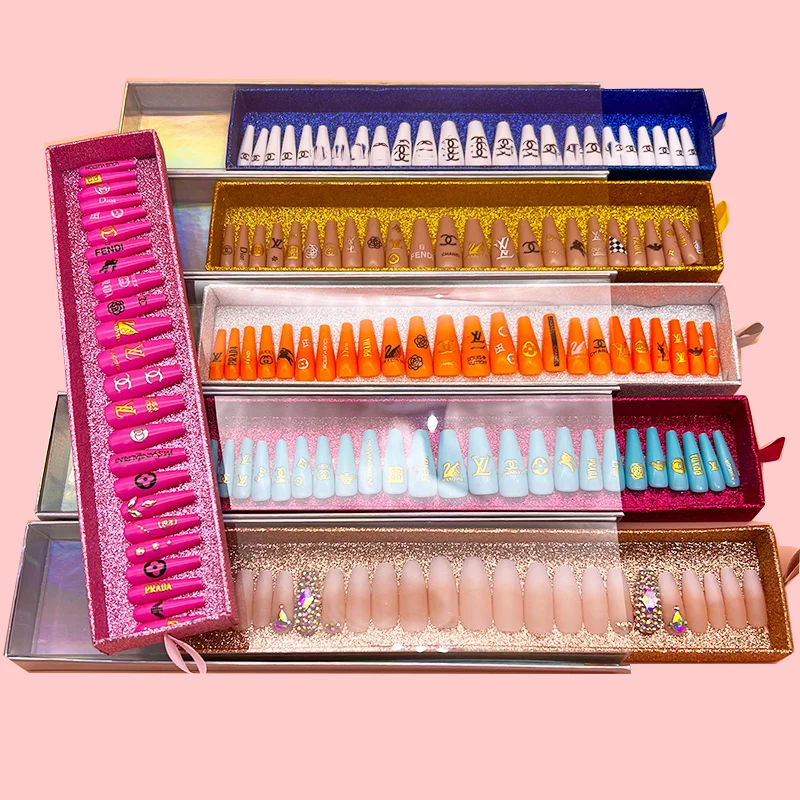 OEM faux ongle gel nail kit artificial extension press on finger nails tips false nails