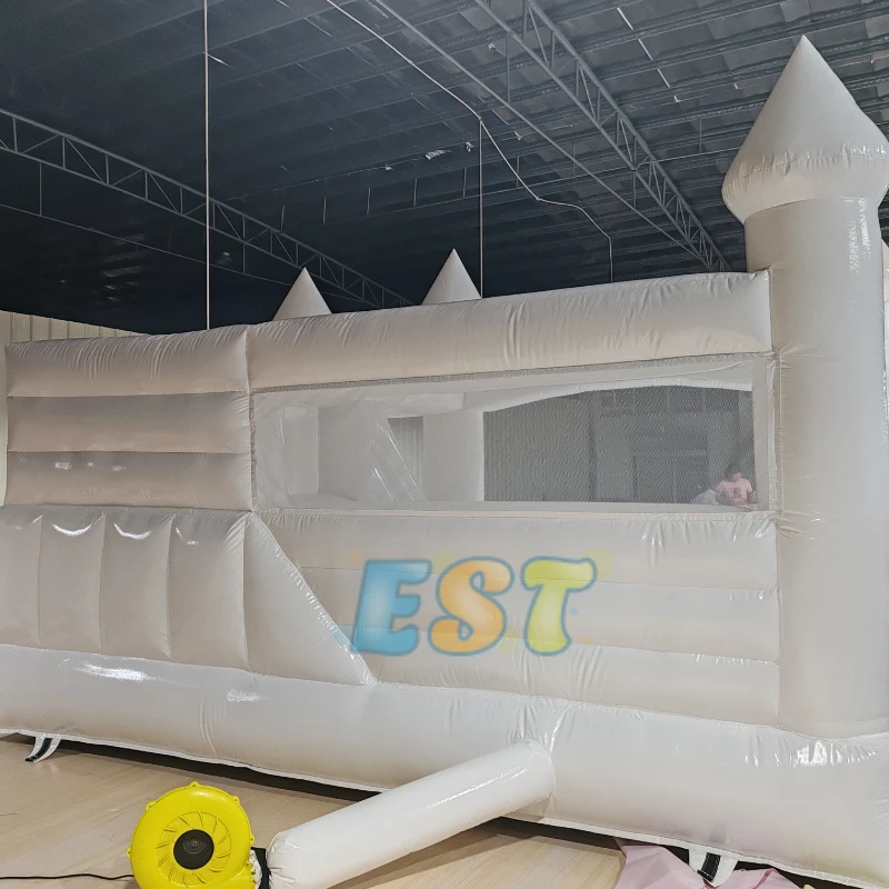 Hot Sale White Bouncy Castle Inflatable Bounce House Outdoor PVC Wedding Bounce House with Ball Pit For Adults Kids Party Rent
