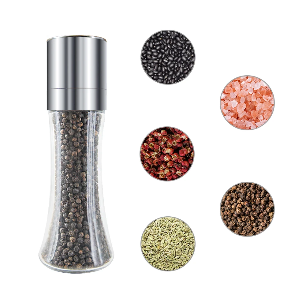Kitchen Gadgets Stainless Steel Manual Salt and Pepper Mills