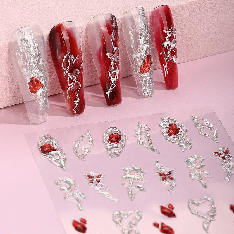 Wholesale Flower Butterfly Nail Stickers Decoration 3D Nail Decals Adhesive Sticker For Nail Art Salon