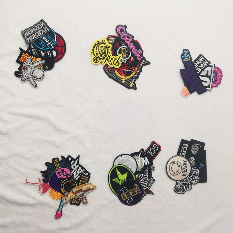 Customized cool designer  logo ironing and pressing on embroidery badges patches for jackets patch