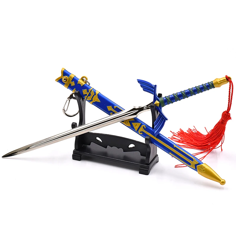 Free Custom Design Auto Eject Katana Sword Keychain 8.5Inchs Samurai Mold Pendant of Hot Game Skyward Swords Mold Toy Keychain