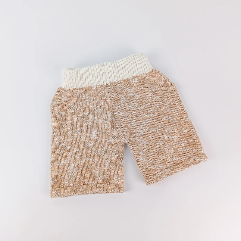 Paleo Baby Knitted Shorts Two Tone Color Custom Adjustable Strap Kids Pants Cotton New Born Baby Knit Shorts Pants