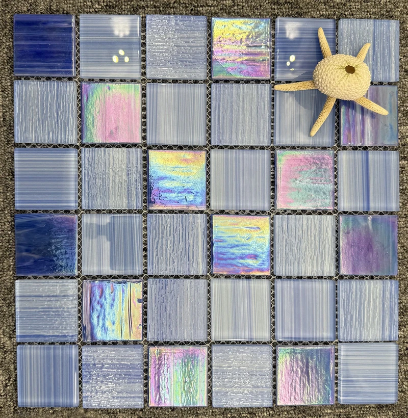 Glass Pool Mosaic Waterproof UV Resistant Tiles for Swimming Pool 6mm Glass Wall Indoor Outdoor Swimming Pool Square Interior