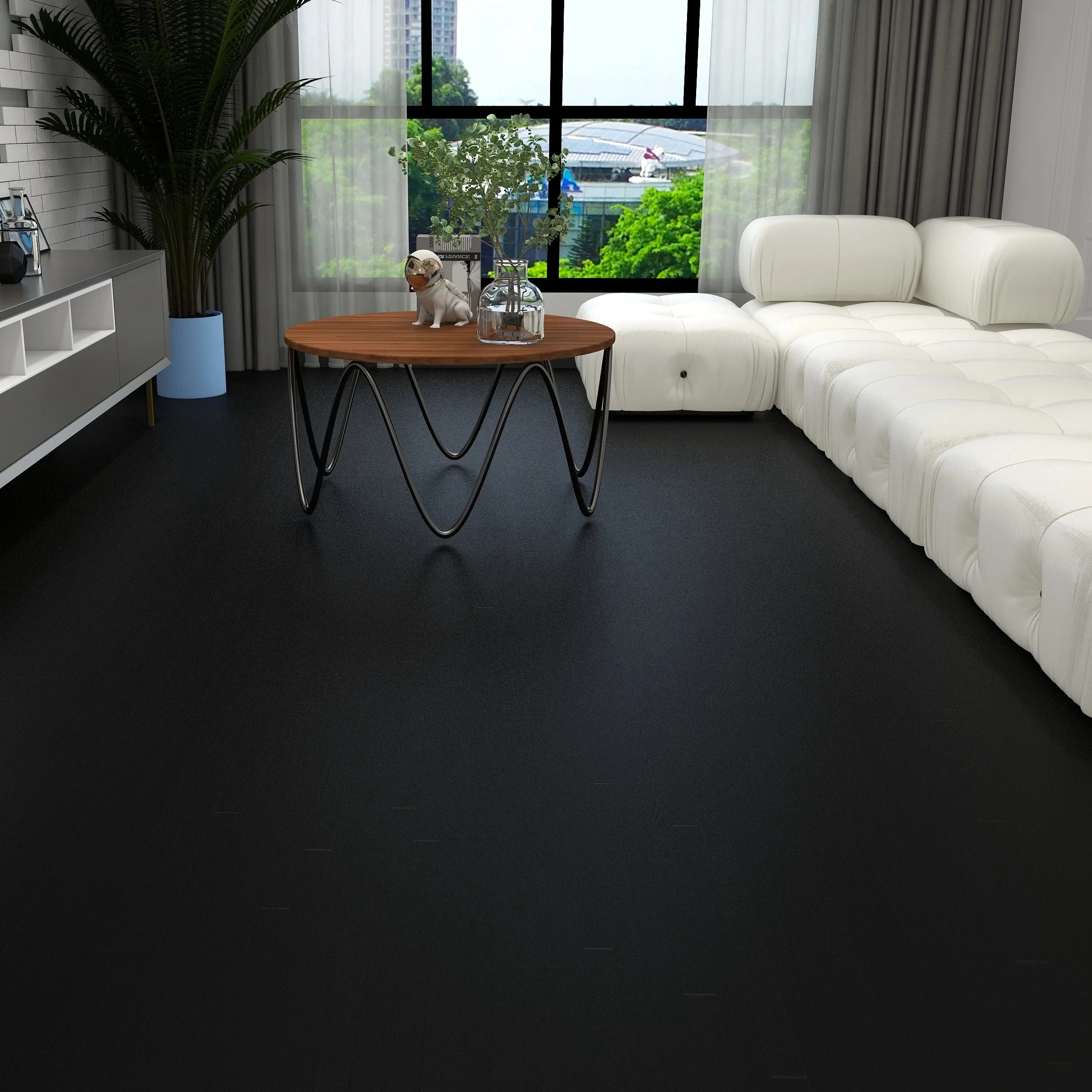 pure black vinyl tiles LVT SPC Vinyl Plank Flooring