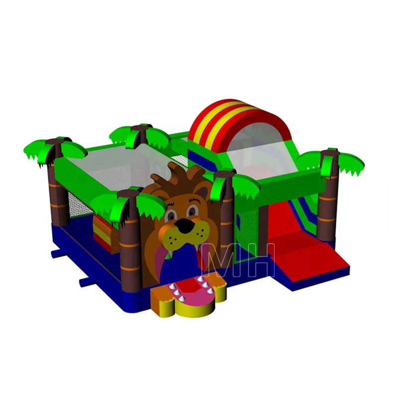 Распродажа, коммерческий надувной батут в виде льва, замок для прыжков с горкой для детей