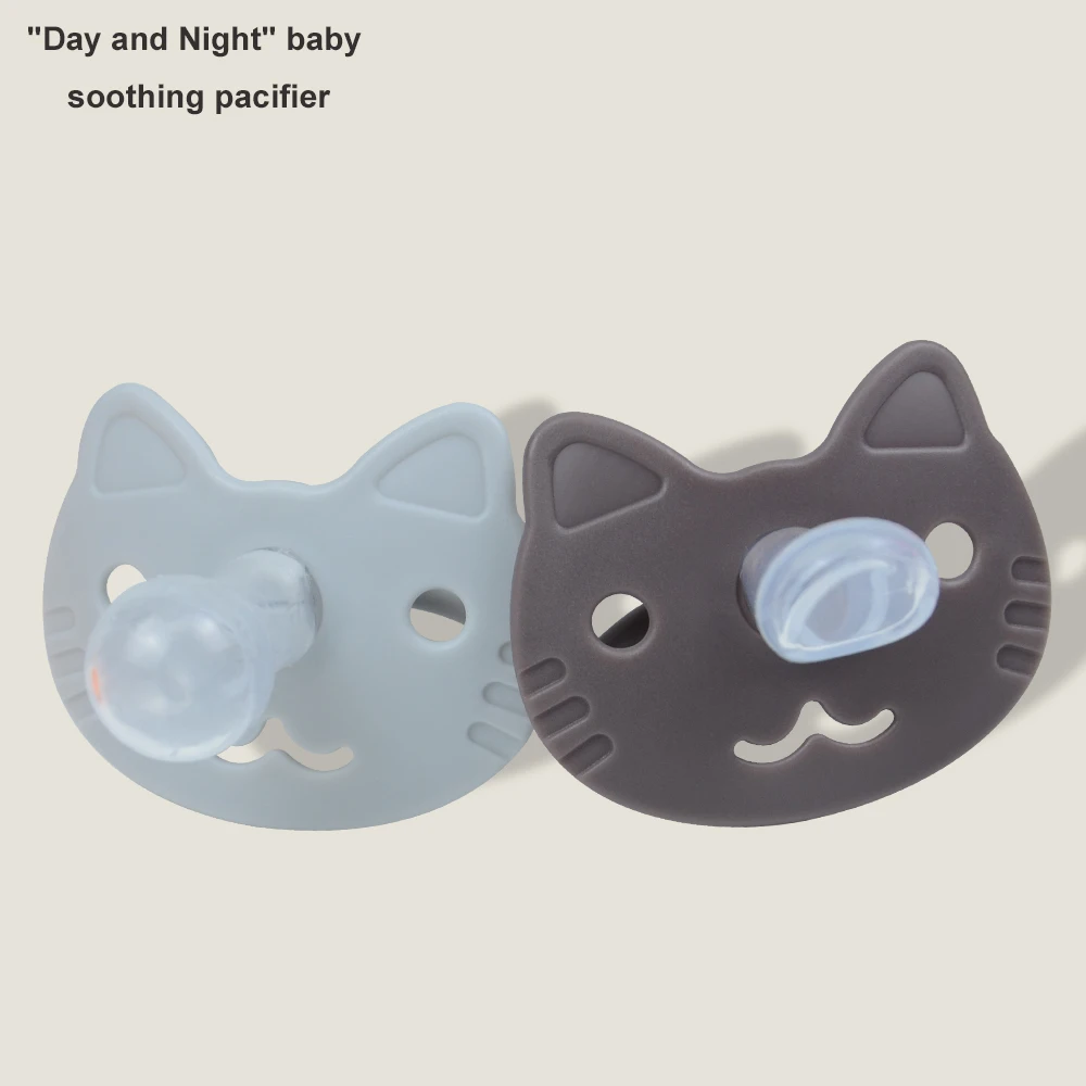 Food Grade Silicone Baby pacifier Kitten cute shape PP Soother Baby pacifier