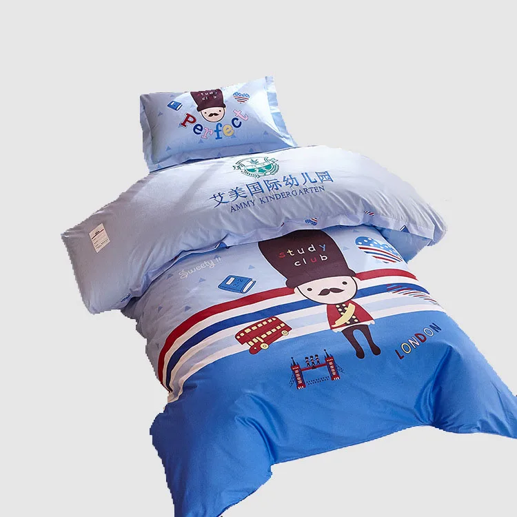 
 Хлопковое одеяло Tianzhu в британском стиле, постельное белье из чистого хлопка, комплект из трех предметов для детей дошкольного возраста  