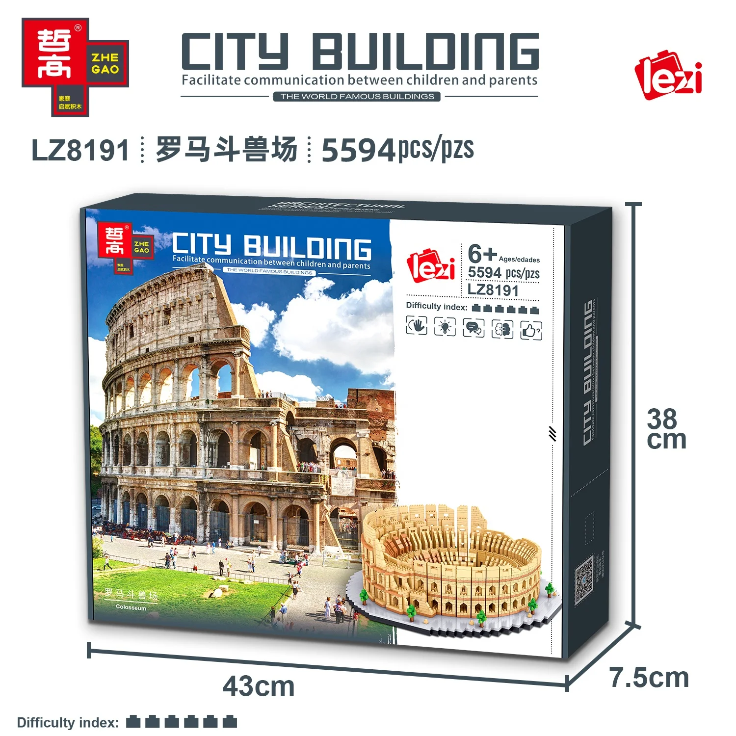 Brick Building Toy Set 5594 pcs mini block stem toy education street view block toy The Roman Colosseum