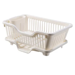 Kitchen Metal Plastic Dish Rack with Utensil Holder Cup Holder Dish Drainer for Kitchen Counter Top Dish rack PP plastic storage