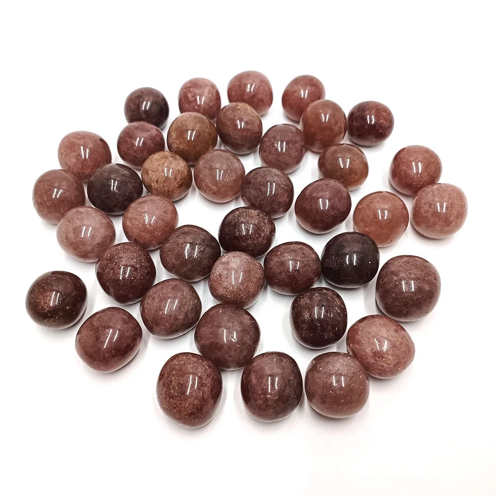 Crystal tumbles wholesale natural red strawberry quartz stone polishing strawberry quartz tumbled stone