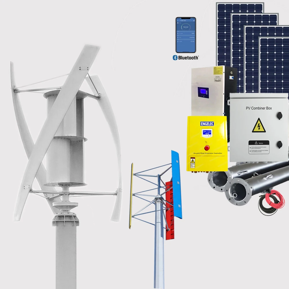 Vertical 5kw 10kw Wind Turbine Generator with Mppt Charge Controller Inverter Dynamo 24v 48v 120v for Farm Home Use