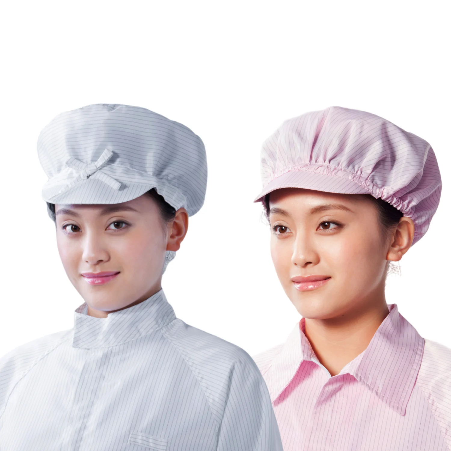 25 years  personal workwear electrical food factory white pleated cloth fabric worker antistatic round esd caps