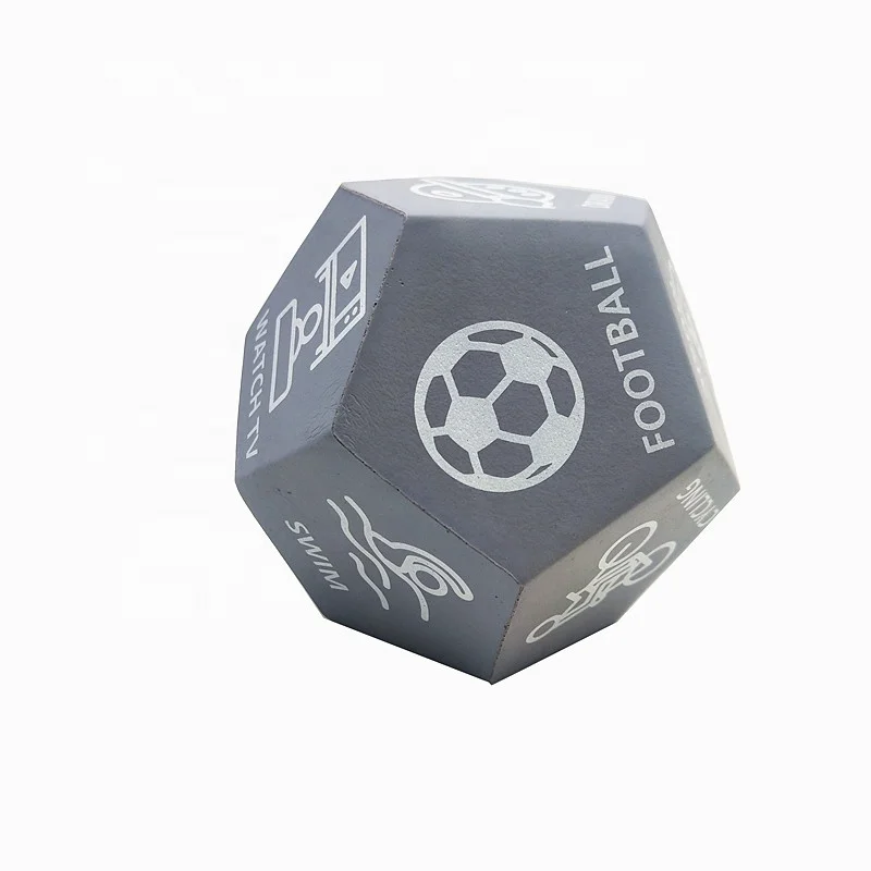 
Hot PU Foam Custom 12 Side Dice Exercise Dice for Home, Fitness, Yoga, Sports Stress Ball Dice 