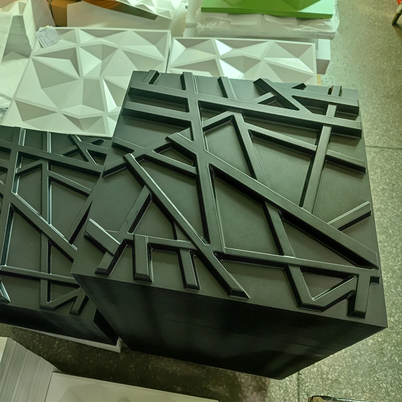 fashion home decoration wallpaper 3d pvc plastic waterproof black texture 3d wall panels