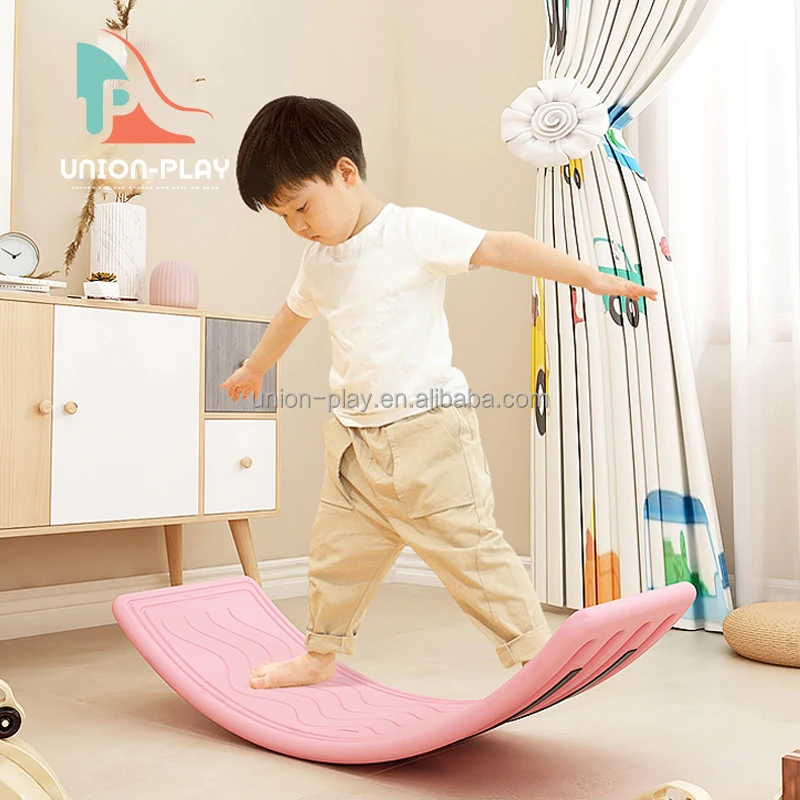 Toddler toys plastic curvy trainer wobble custom surf children yoga stability trainer kids balance board for fitness