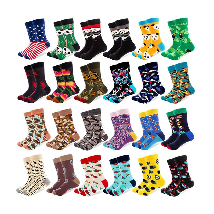 Оптовая продажа забавные сумасшедшие Красочные Функциональные мужские модные хлопковые носки счастливые для