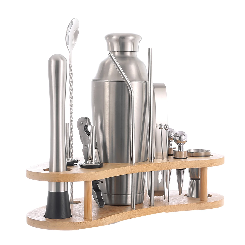 Factory Direct 700ML Bartender Kit Stainless Steel Heat Preservation Bar Sets 16Pcs Bar Tools Premium Equipment Cocktail Shaker