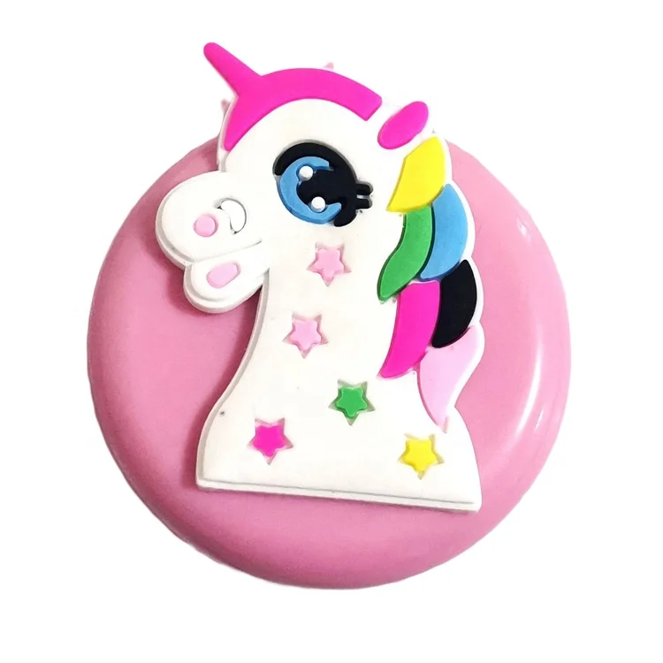 Unicorn Panda Small Comb for Promotion Gift Kids Folding Brush with Mirror Cute Cartoon Pocket Comb Foldable Mirror Brush