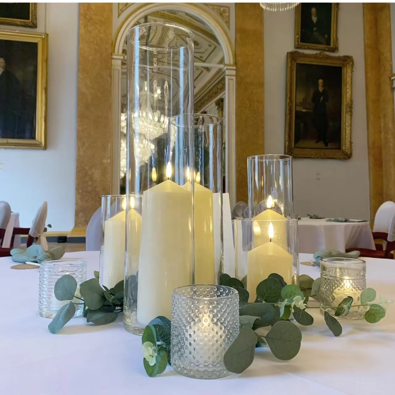 extra frosted transparent wedding table large height wide mouth straight tube tall round crystal flower cylinder glass vases