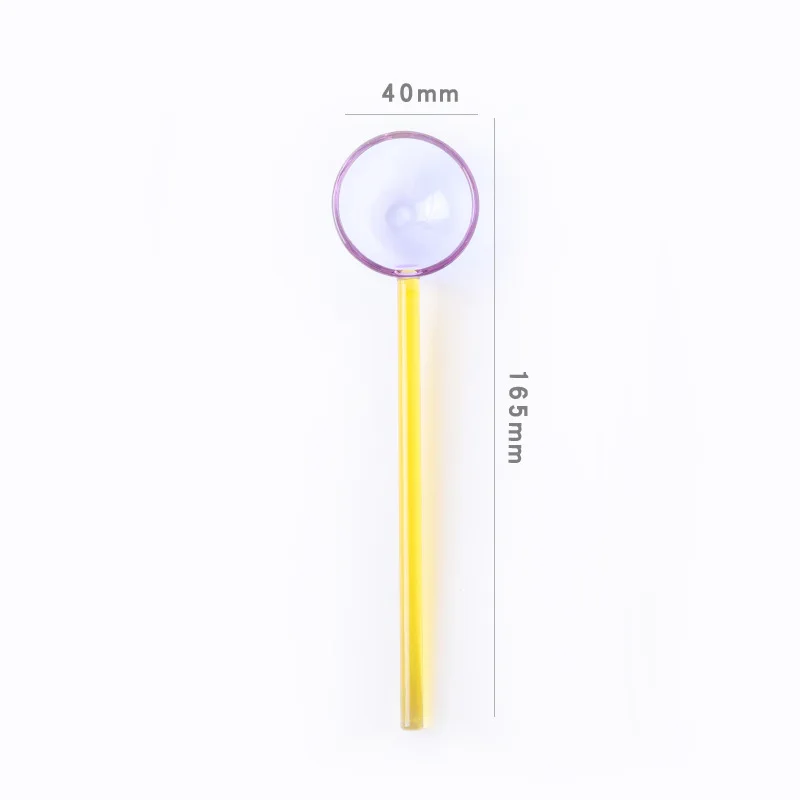 Clear Glass Stirring Spoons Transparent Crystal Teaspoons Milk Cocktail Cold Drinks