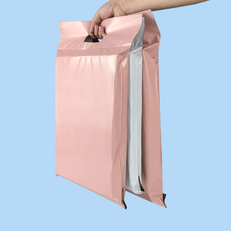 Custom logo  eco friendly biodegradable plastic poly mailer courier shipping bag for clothing mailing bags with handle